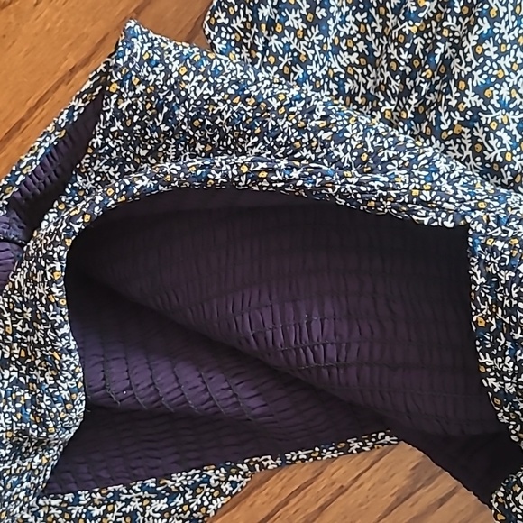 Smocked  Bodice Hudson Gray Blue Floral Sleeveless Maxi Dress - Picture 6 of 14